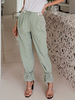 Damenhose Grüne Polyester Kordelzug Tapered Fit Hose