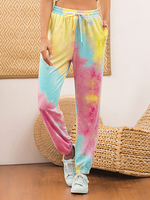 Damenhose Jogger Pink Polyester Tie Dye Hose für Damen