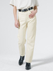 Damenhose Light Beige Polyester Raised Waist Straight Hose