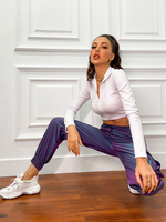 Damenhose Royal Purple Polyester Raised Waist Hose