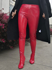 Damenhosenstiefel Spitzschuh Blockabsatz Rave Club Rot Sexy Schuhe
