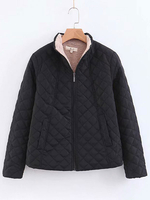 Damenjacken Casual Dating Schwarze Baumwolljacke Winteroberbekleidung