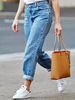 Damenjeans Cowboyhose Blaue Knöpfe Langlebige Jeanshose Jeans