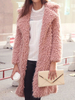 Damenmantel Polyester Langarm Turn Collar Pink Wintermantel