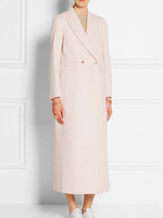 Damenmantel V-Ausschnitt Umlegekragen Taschen Casual Oversized Hellrosa Wintermantel