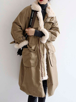 Damenmäntel Red Turndown Collar Pockets Casual Wrap Coat Oberbekleidung