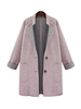 Damenoberbekleidung Pink Jewel Neck Long Sleeves Buttons Klassischer Wintermantel Wollmantel