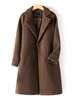 Damenoberbekleidung Turndown Collar Pockets Casual Coffee Brown Wickelmantel