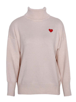 Damenpullover Hellrosa High Collar Long Sleeves Polyester Pullover