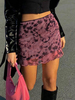 Damenrock Burgunder Tie Dye Polyester Sommer Herbst und Winter kurze Hosen