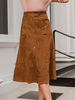 Damenrock Kamel Polyester Mid-Kalb Länge Winter Bottoms Midi Rock