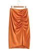 Damenrock Orange Polyester Knielange Unterteile