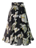Damenrock Schwarz Blumendruck Polyester Kurze Herbst- und Winter-Damenböden
