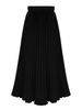 Damenrock Schwarz Plissee Polyester Knielang Unregelmäßige Herbst- und Winterhosen