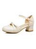 Damensandalen Puppy Heel Buckle Sandalen Schicke Slip-On Runde Zehen Plus Size Ecru White Sandalen