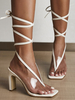 Damensandalen Stiletto Heel Chic Offene Zehensandalen Kreuzgurte Transparente Sandalen