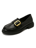 Damenschnalle Chunky Heel PU-Leder-Loafer