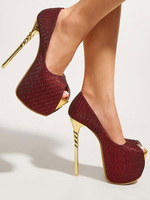 DamenSexy High Heels Stiletto-Absatz Polyester Pumps Rote High Heels