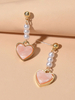 Dangle Ohrringe Herzförmige Imitation Perle Frauen Schmuck