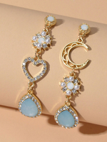 Dangle Ohrringe Moon Heart Decor Frauenschmuck
