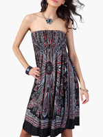 Dashiki Kleider Trägerloses ärmelloses bedrucktes Flare Sommerkleid