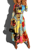 Dashiki Maxikleider Langarm Hemdkleid Tribal Print Afrikanisches Kleid