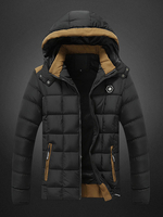 Daunenjacken & Parkas 2020 für Herren Jacke Kapuzen-Mantel Daunenjacke für Männer In schwarz