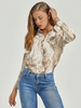 Deep Apricot Bluse für Frauen Polyester Geometric Knotted Buttons Langarm Sexy Tops Casual Sommer Shirt
