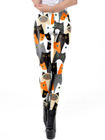 Dehnbare Leggings 3D Cat Print Frauen Leggings