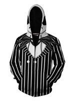 Der Albtraum vor Weihnachten Jake Overcoat Polyester Schwarzes Kapuzenhemd Anime Hoodies