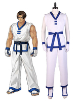 Der König der Kämpfer Kim Kaphwan Cosplay Kostüm Weiß Uniform Stoff 5-teiliges Set Spielkostüme Set