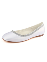 Die Brautschuhe Für Mutter 2021 Elfenbein Strasssteine Schlupf auf Braut Wohnungen Hochzeit Gast Schuhe