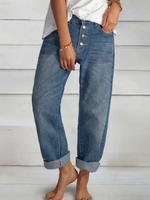 Die Jeans der Frau kühlen lose Polyester