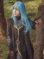 Dieses Mal wurde ich als Schleim Rimuru Tempest Cosplay Kostüm wiedergeboren Schwarzes Uniformtuch 5-teiliges Set Anime Cosplay Kostüm Outfit