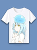 Dieses Mal wurde ich als schleimweißes T-Shirt wiedergeboren. Rimuru Schleimdruckmuster Jewel Neck Short Sleeves Summer T-Shirt