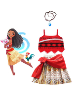 Disney Animation Moana Cosplay Kostüm Kleidung Outfit mit Halskette