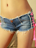 Distressed Denim Short mit Seite Tunnelzug