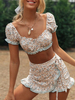 Ditsy Floral zweiteilige Sets bedrucktes Crop Top mit Rock