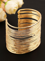 Draht Manschette Armband Gold Breite Armreif