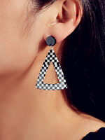 Dreieck Ohrringe Karo Muster Frauen Schmuck