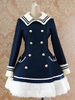 Dunkelblaue Taille-gesteuerte Sailor Style Lolita Mantel