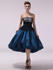 Dunkle Marine Prom Kleid trägerlos Ruffles Taft Kleid Milanoo