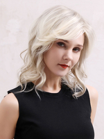 Echthaarperücken für Frauen Beige Mischhaar Tousled Chic Kurze Echthaarperücken