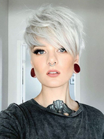 Echthaarperücken Lace Front Short Perücken