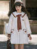 Ecru Weiß Lolita Mäntel Rüschen Schleifen Polyester Schleife Farbblock Herbst Lolita Outwears