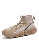 Ecru White Sneakers für Männer Cosy Stripes Mesh Round Toe Low-Tops Täglich Casual Sportschuhe