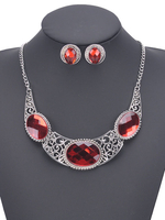 Edelstein Schmuck-Set Set in Blau Metall für Party im schicken & modischen Style