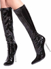 Eigenartige Plateau-Stiefel in Lacklederoptik mit Stilettos Reißverschluss