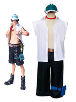 Ein Stück Feuerfächer ACE Portgas D Ace Cosplay Kostüm 7-teiliges Set