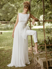 Einfaches ärmelloses Retro-Jumpsuit-Hochzeitskleid